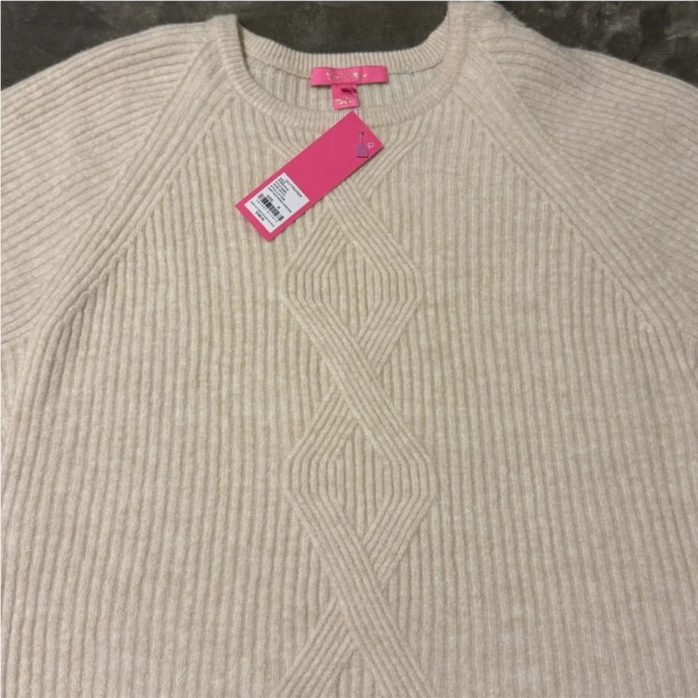 LILLY PULITZER ARIENZA SWEATER HEATHERED SAND BAR -SIZE M‎